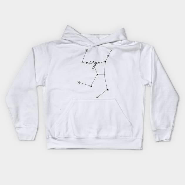 Virgo Constellation Zodiac Drawing Sticker Kids Hoodie by aterkaderk